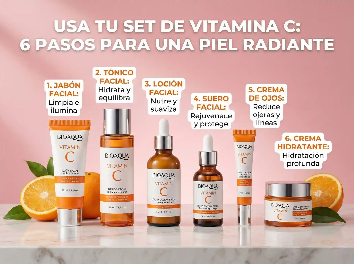 Kit Glow Vitamina C: Tu Rutina BIOAQUA para una Piel Radiante y sin Manchas 🌸